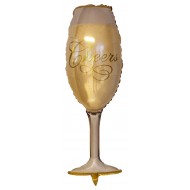 Cheers Champagne Glas folie ballon 40"/100cm (u/helium)